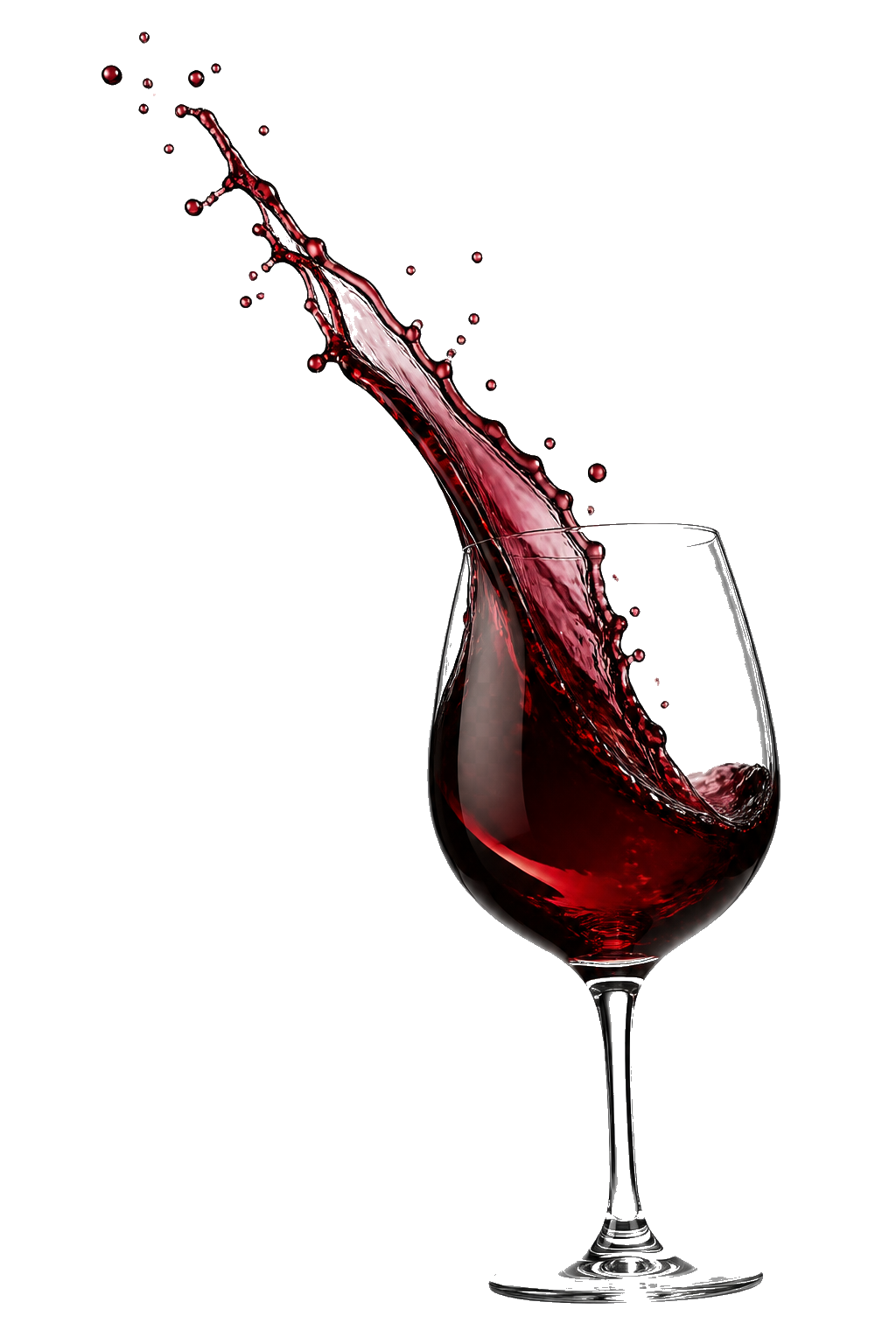 Red wine splashing from a glass